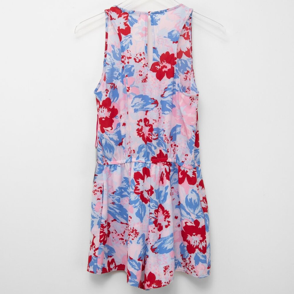 Gibson x Hi Sugarplum Mykonos Romper Abstract Floral Racerback Pink Blue XS New - Picture 2 of 8